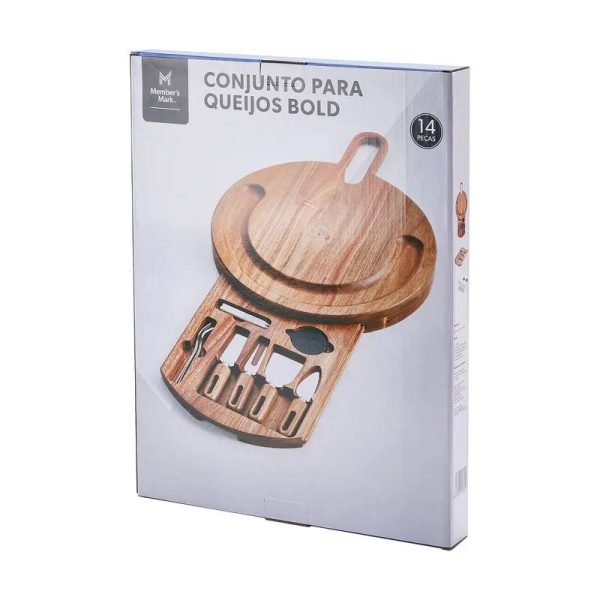 Conjunto para Queijos Bold Tabua Madeira Petisqueira Frios e Churrasco 14 Peças - Image 5